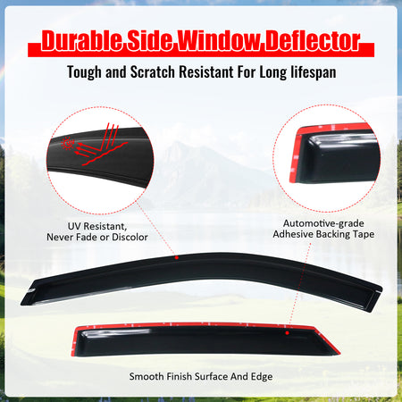 Fits 14-20 Chevy Impala Window Visors Acrylic Sun Guard Rain Deflector 4PC Set