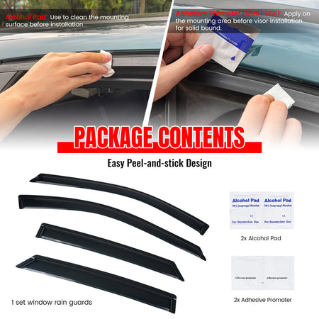 Fits 14-20 Chevy Impala Window Visors Acrylic Sun Guard Rain Deflector 4PC Set