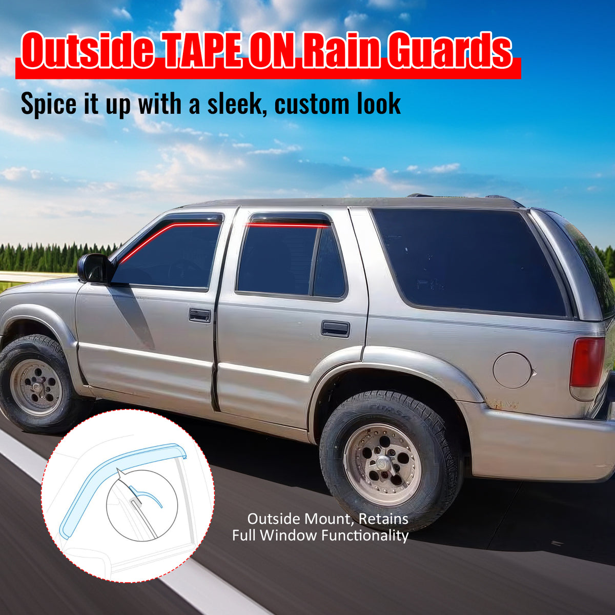 Fits 95-05 Chevy Blazer GMC Jimmy 96-01 Bravada 98-01 Envoy Window Visors Guards