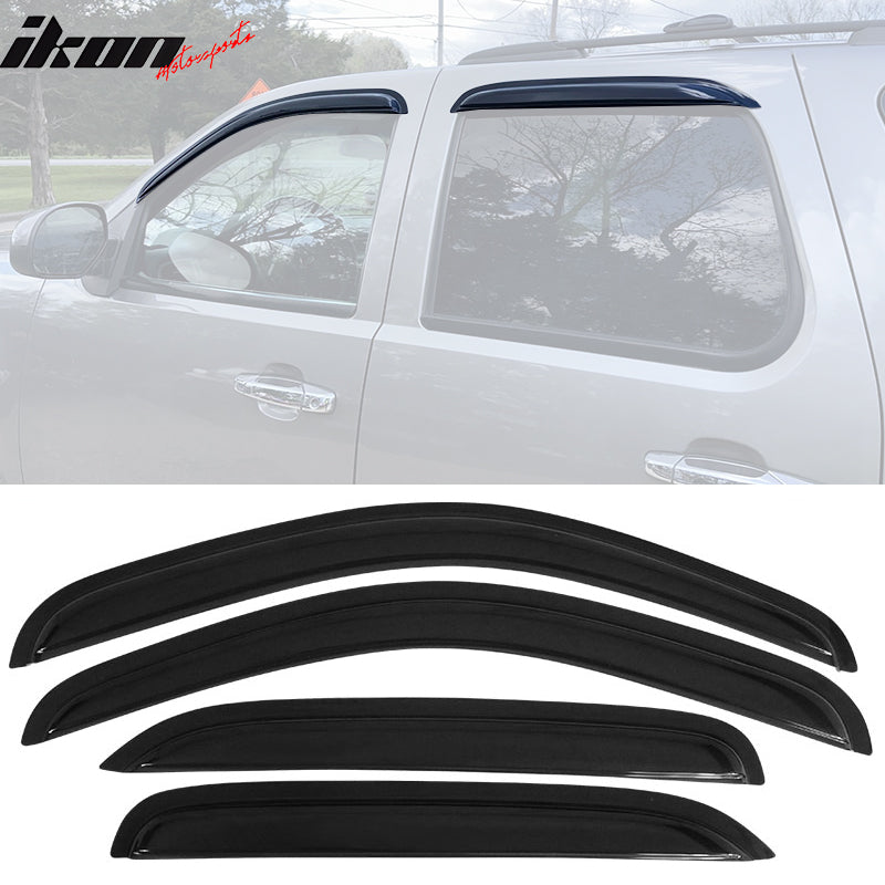 2007-2014 Chevy Tahoe GMC Yukon Visor Windows 4Pc Set Acrylic