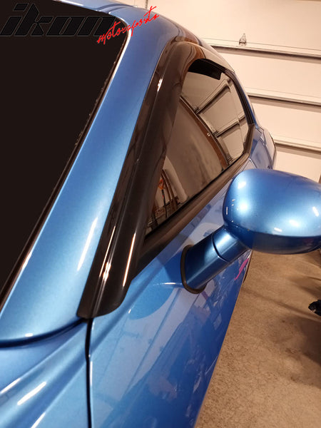 Fits 08-23 Dodge Challenger Acrylic 2PCS Tape-On Window Visors Wind Deflector