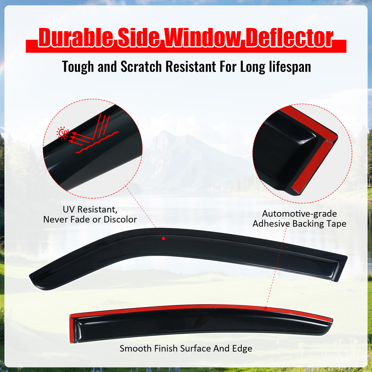Fits 06-10 Dodge Charger Window Visor Sun Rain Guard Wind Vent Deflector 4PCS