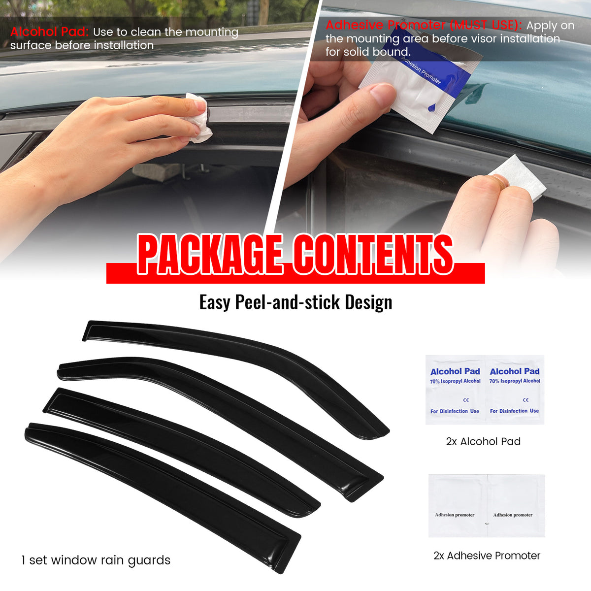 For 2006-2010 Dodge Charger 3D TPE Floor Mats All Season Carpets + Window Visors