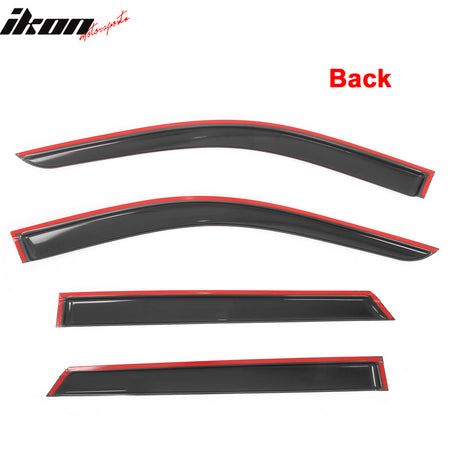 Fits 11-26 Dodge Durango Window Visors Acrylic Sun Shade Rain Guard 4Pc Set