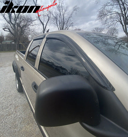 For 02-09 Ram 1500 2500 3500 Quad Cab 3D TPE Floor Mats Carpets + Window Visors