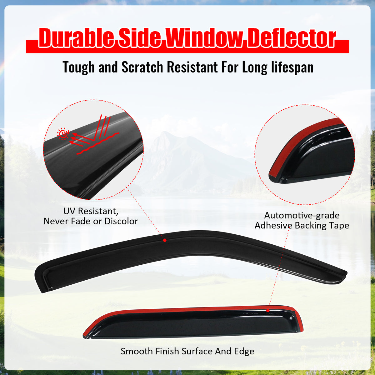 Fits 01-12 Ford Escape 05-11 Mercury Mariner Acrylic Window Visors 4Pc Set