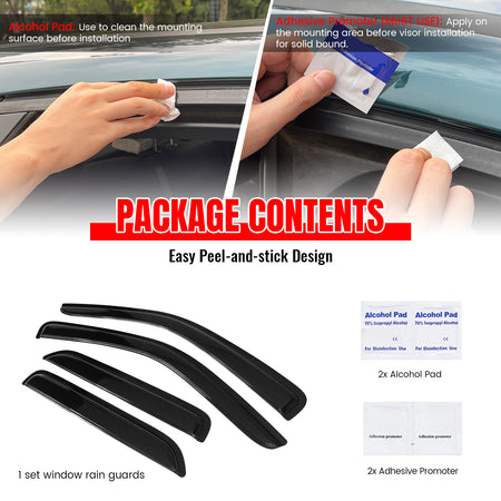 Fits 01-12 Ford Escape 05-11 Mercury Mariner Acrylic Window Visors 4Pc Set