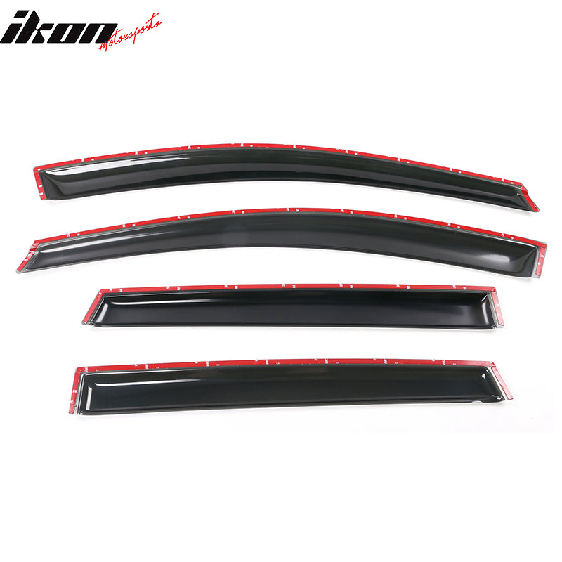 Fits 13-19 Ford Escape Acrylic 4PCS Window Visors Vent Sun Shade Tape on
