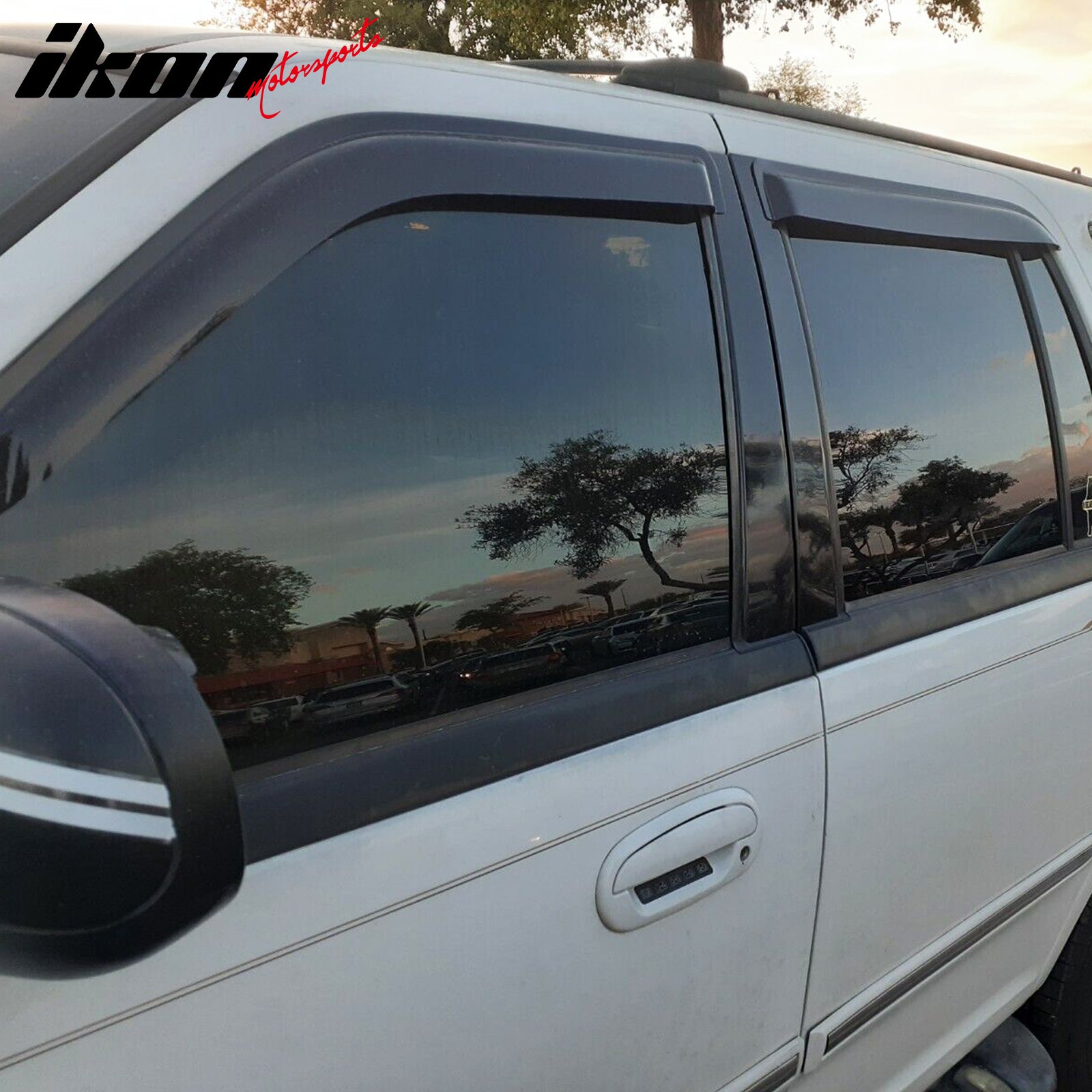 Fits 97-17 Ford Expedition & 98-17 Lincoln Navigator 4PCS Window Visors Tape-On