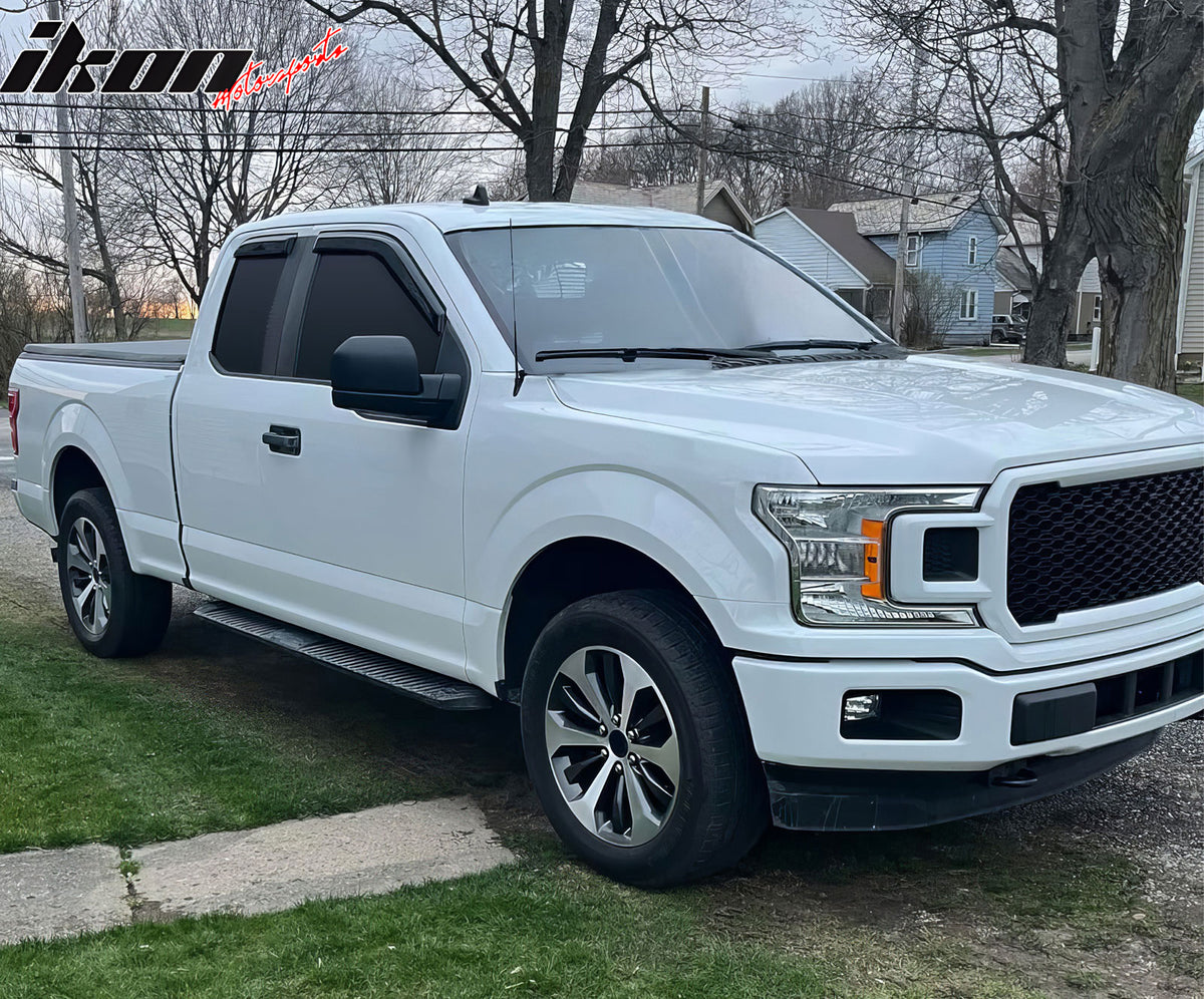 Fits 15-25 Ford F150 17-25 F250-F450 Extended Super Cab Window Visor Acrylic 4PC