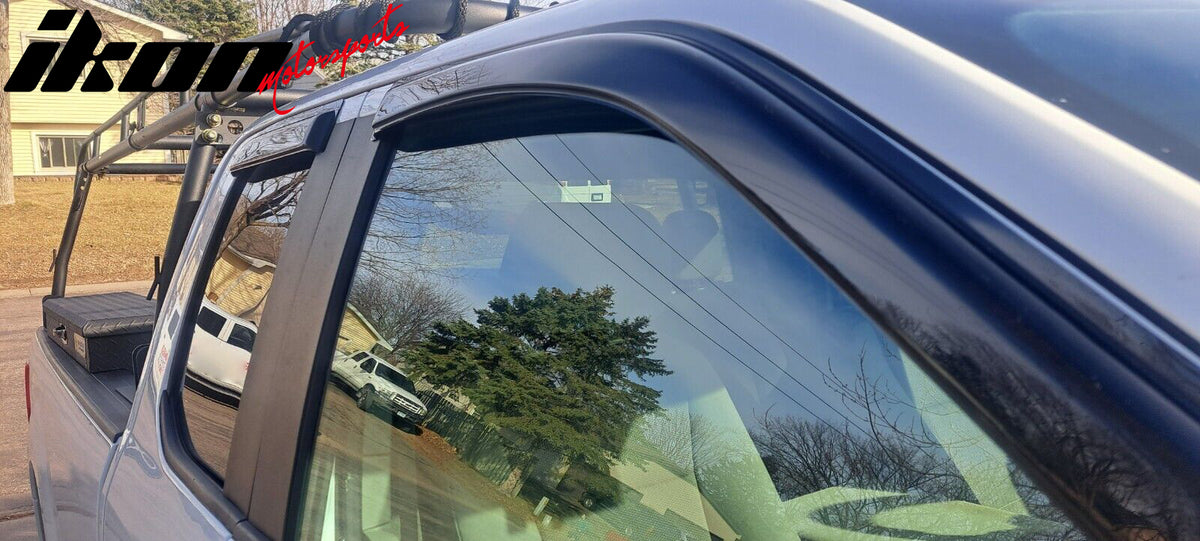 Fits 15-22 Ford F150 17-21 F250-F550 Extended Super Cab Window Visor Acrylic 4PC