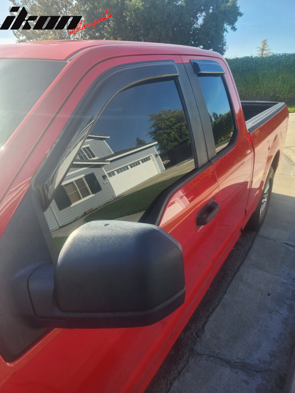 Fits 15-25 Ford F150 17-25 F250-F450 Extended Super Cab Window Visor Acrylic 4PC