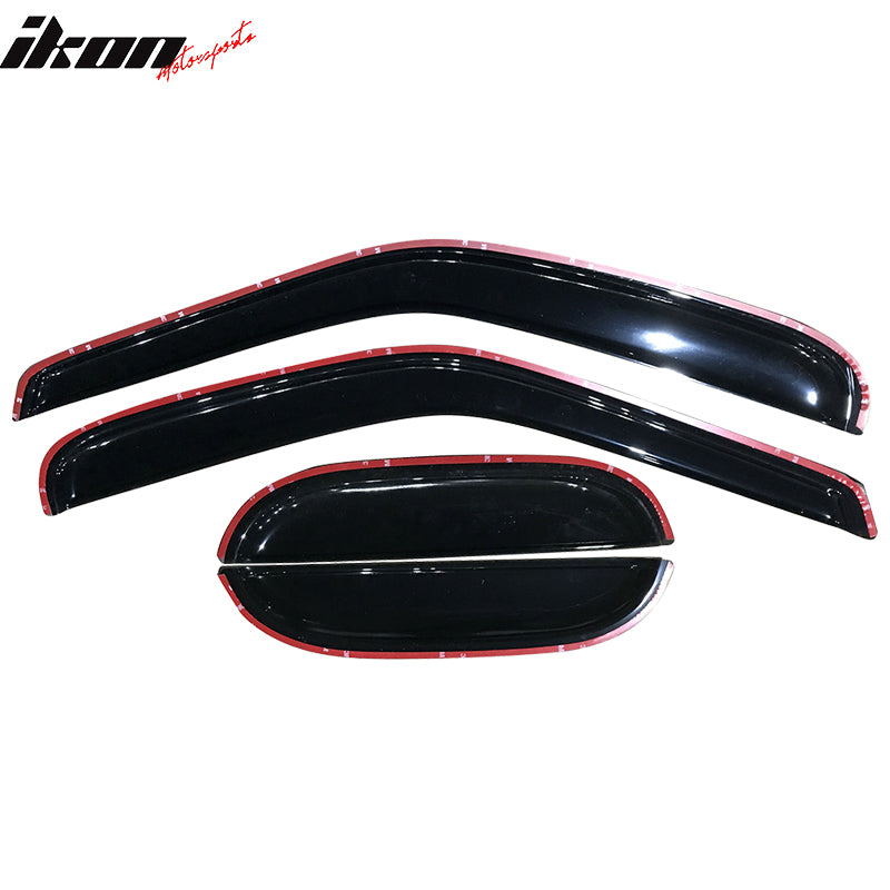 Fits 97-03 Ford F150 F250 Extended Cab Acrylic 4PCS Window Visors Vent Tape-On