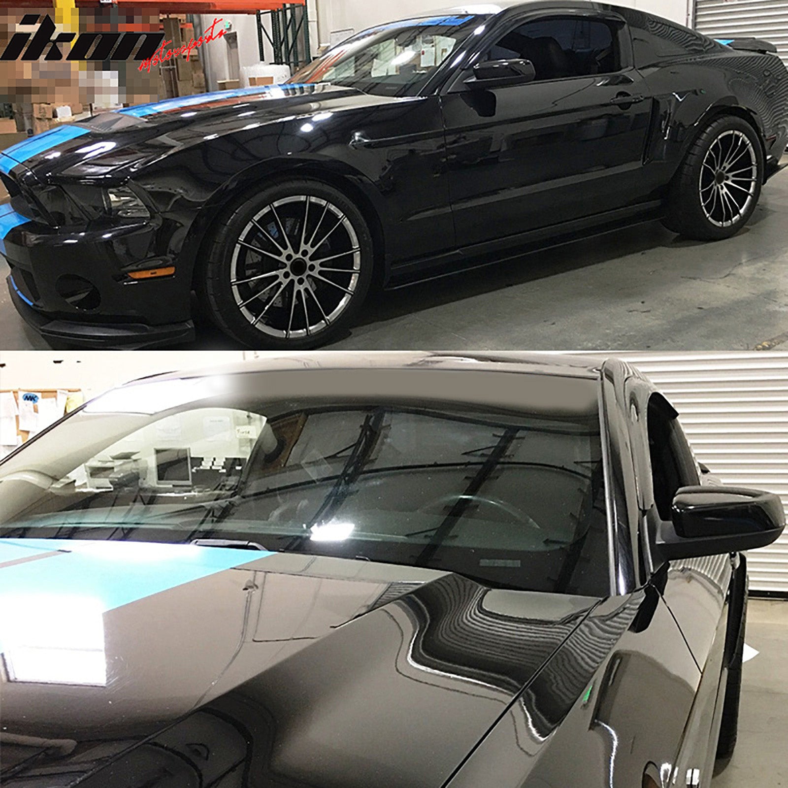 Window Visor Compatible With 2010-2014 Ford Mustang Coupe(Not Fits Convertible), Acrylic Smoke Tinted 2PCS Sun Rain Shade Guard Wind Vent Air Deflector by IKON MOTORSPORTS, 2011 2012 2013