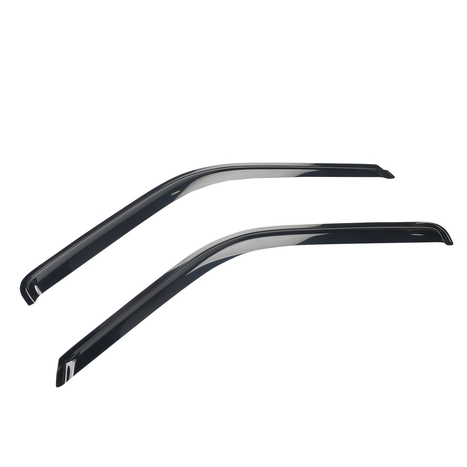 IKON MOTORSPORTS Tape On External Rain Guards, Compatible With 1988-1998 Chevy C & K Reg Cab, Slim Style ABS Smoke Tinted & Semi-Transparent Window Wind Deflector Shield Ventvisor