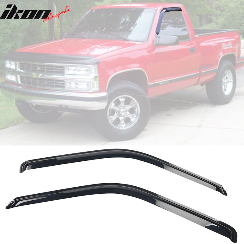 1988-1998 Chevy GMC C1500 K1500 Slim Style Smoke Window Visors Acrylic