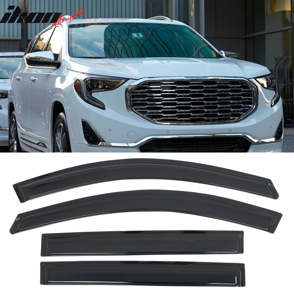 2018-2024 GMC Terrain 4PCS Tape on Window Visors Vent Rain Sun Guards