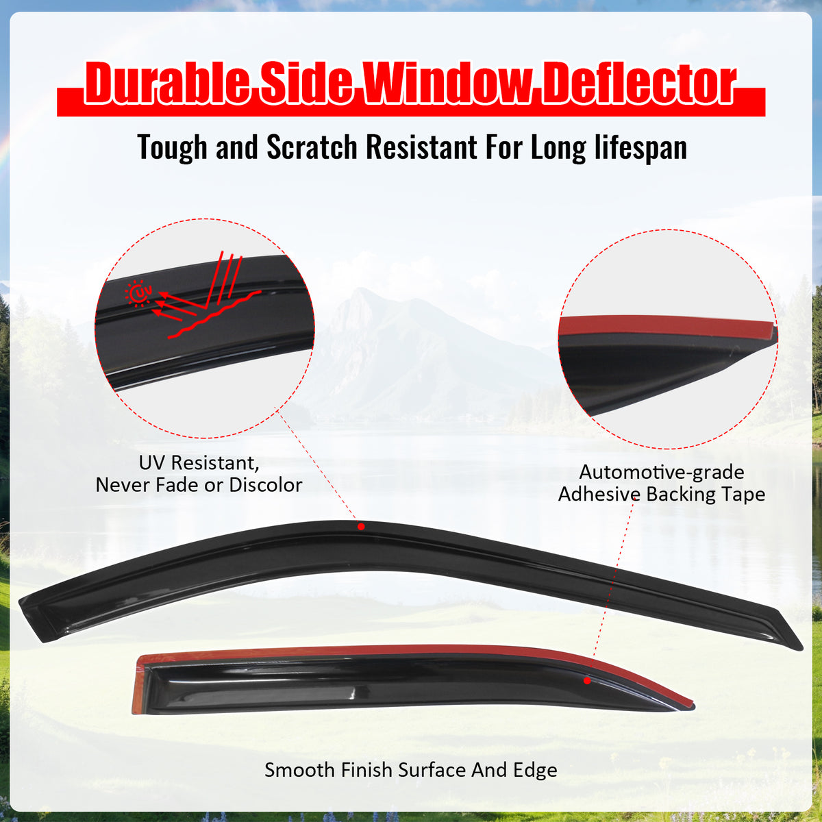 Fits 94-97 Honda Accord Sedan Window Visors Acrylic Sun Vent Rain Shade 4Pc Set