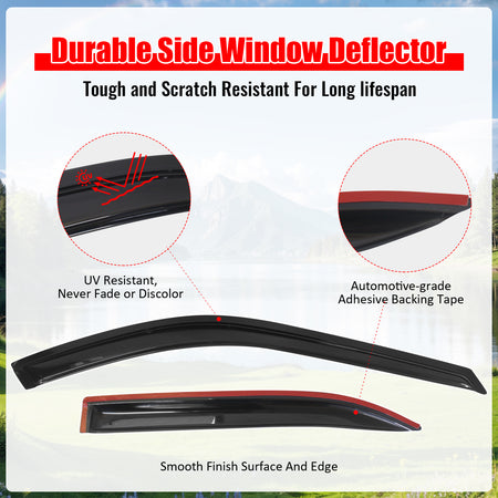 Fits 94-97 Honda Accord Sedan Window Visors Acrylic Sun Vent Rain Shade 4Pc Set