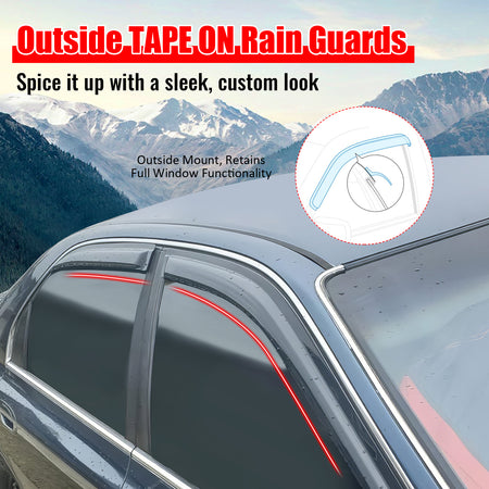 Fits 94-97 Honda Accord Sedan Window Visors Acrylic Sun Vent Rain Shade 4Pc Set