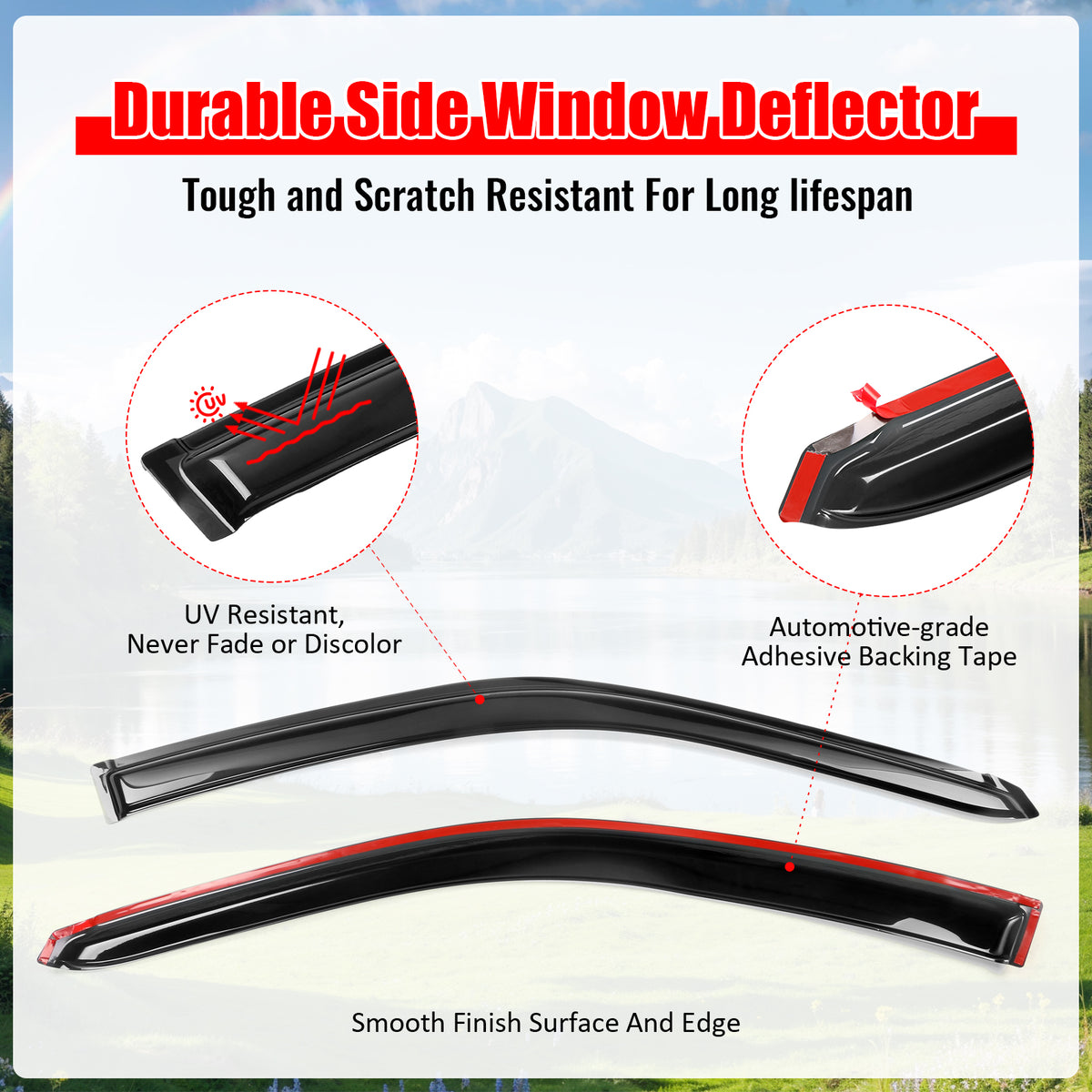 Fits 01-05 Honda Civic Coupe Acrylic Window Visors 2Pc Set