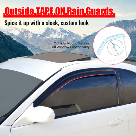 Fits 01-05 Honda Civic Coupe Acrylic Window Visors 2Pc Set