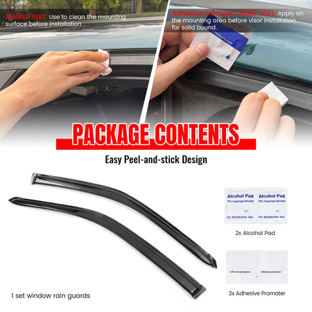 Fits 01-05 Honda Civic Coupe Acrylic Window Visors 2Pc Set