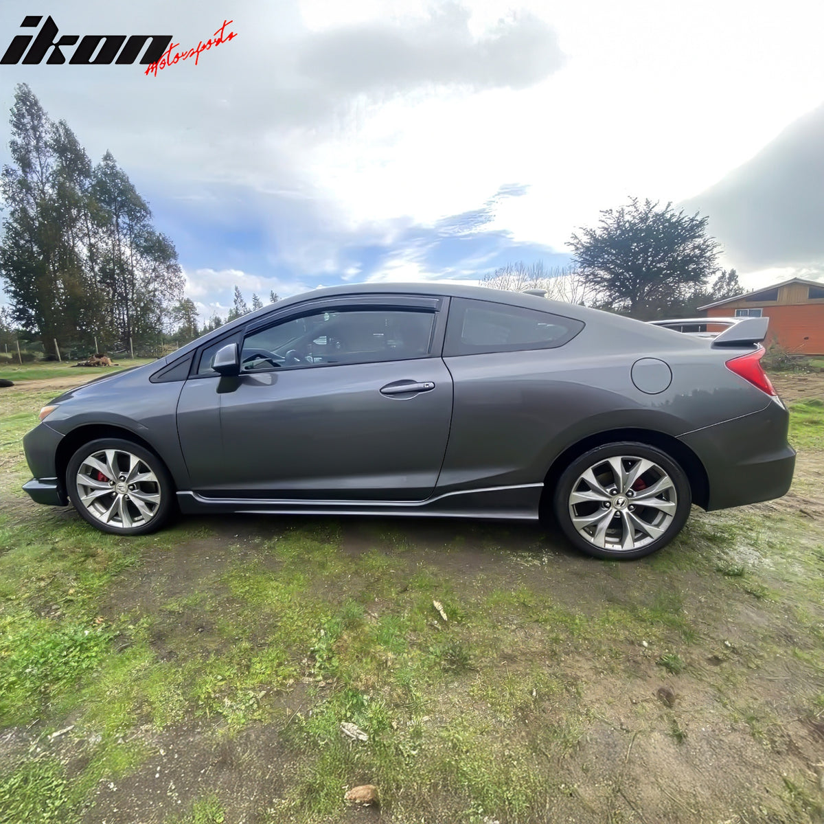 Fits 12-15 Honda Civic Coupe Window Visors Acrylic Sun Guard Rain Deflector 2PC
