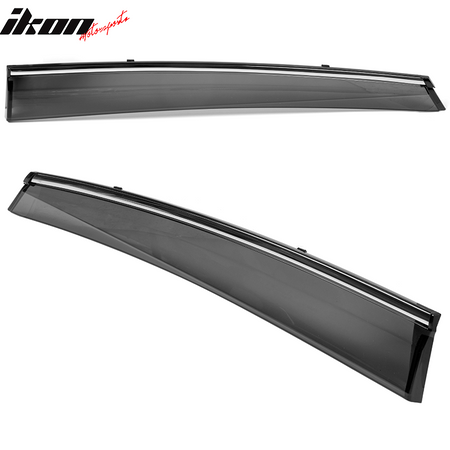 Fits 16-21 Civic 10th Sedan IKON Roof Spoiler + OE Window Visors W/Chrome Trim