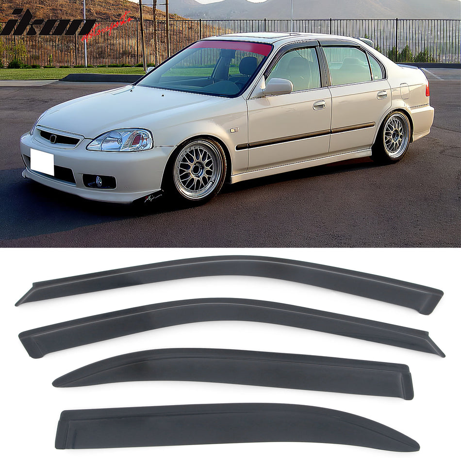 Window Visors for Honda Civic Sedan 1996-2000 Acrylic 4Pc Set