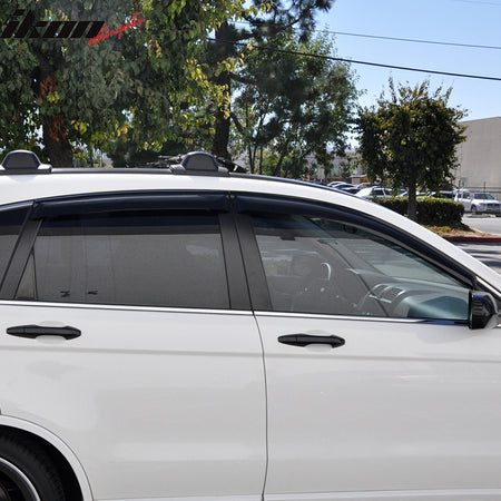 IKON MOTORSPORTS, Window Visor Compatible With 2007-2011 Honda CRV Vent Sun Shade Rain Guards Side Window Deflectors