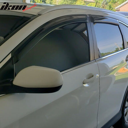 IKON MOTORSPORTS, Window Visor Compatible With 2012-2016 Honda CR-V Vent Sun Shade Rain Guards Side Window Deflectors