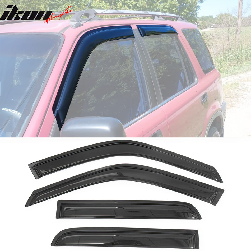 1997-2001 Honda CRV Smoke Tinted Slim Style Window Visors Acrylic