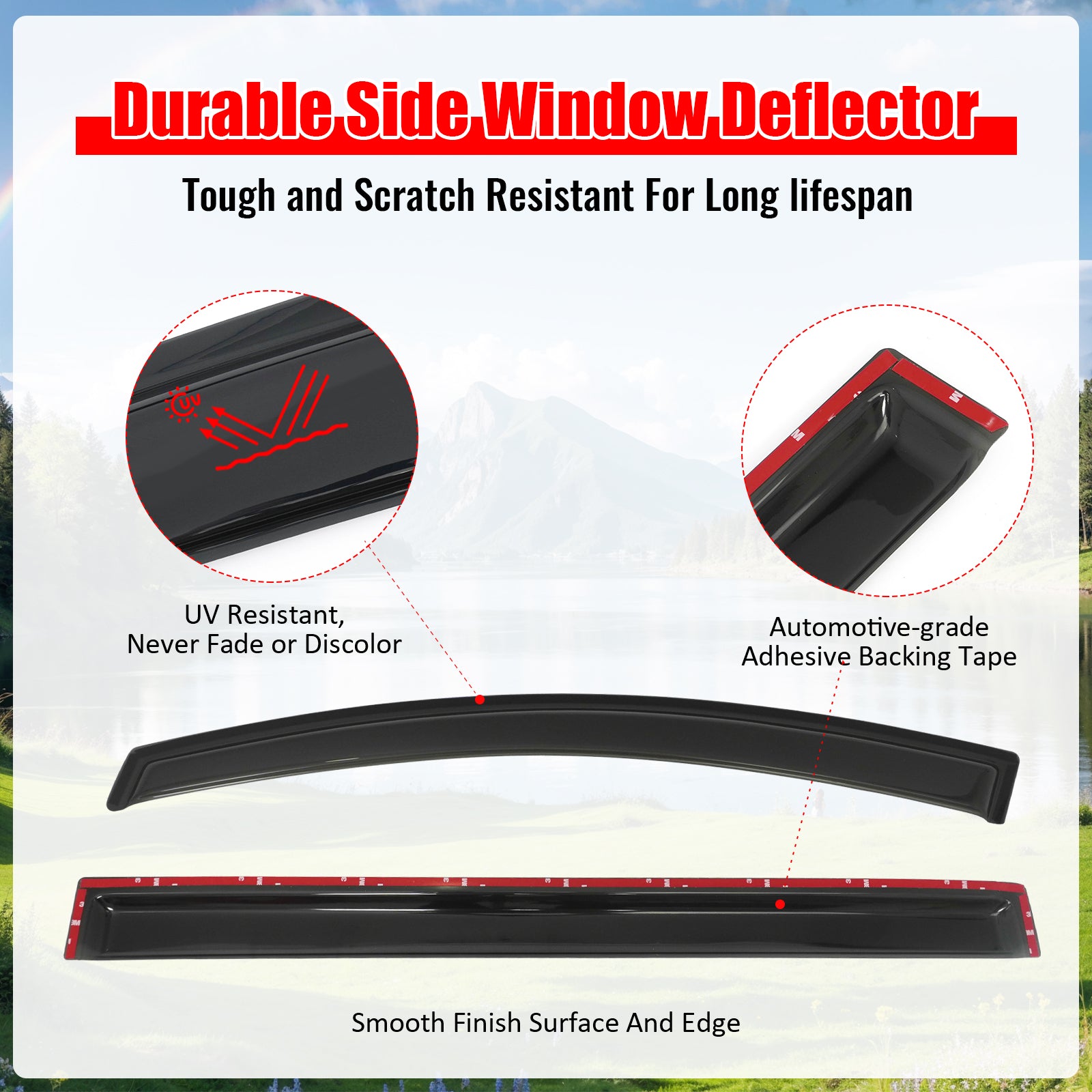Fits 18-26 Honda Odyssey Window Visors Smoke Acrylic Rain Sun Vent Guard 4PCS
