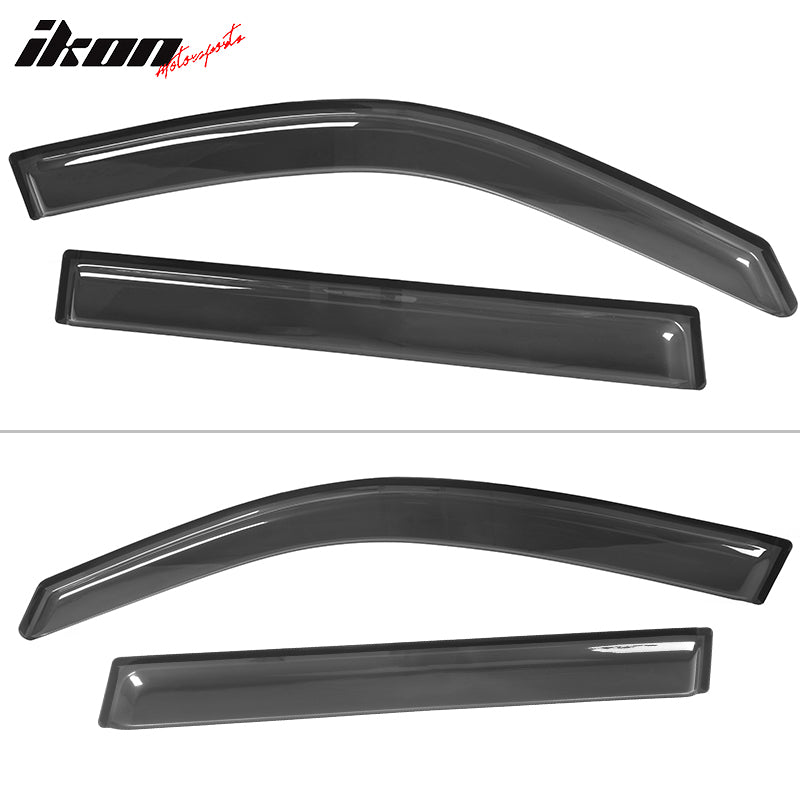 IKON MOTORSPORTS Tape On External Window Visor, Compatible with