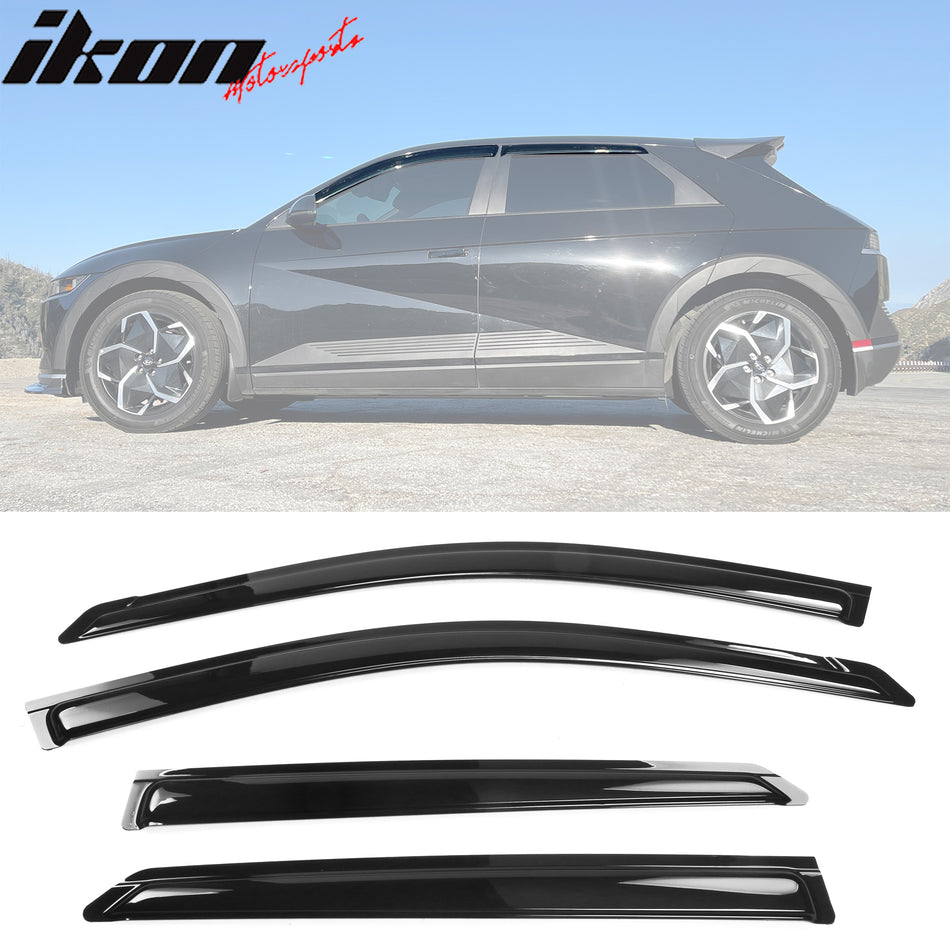 2022-2024 Hyundai Ioniq 5 Slim Style Black Window Visors Acrylic 4PCS