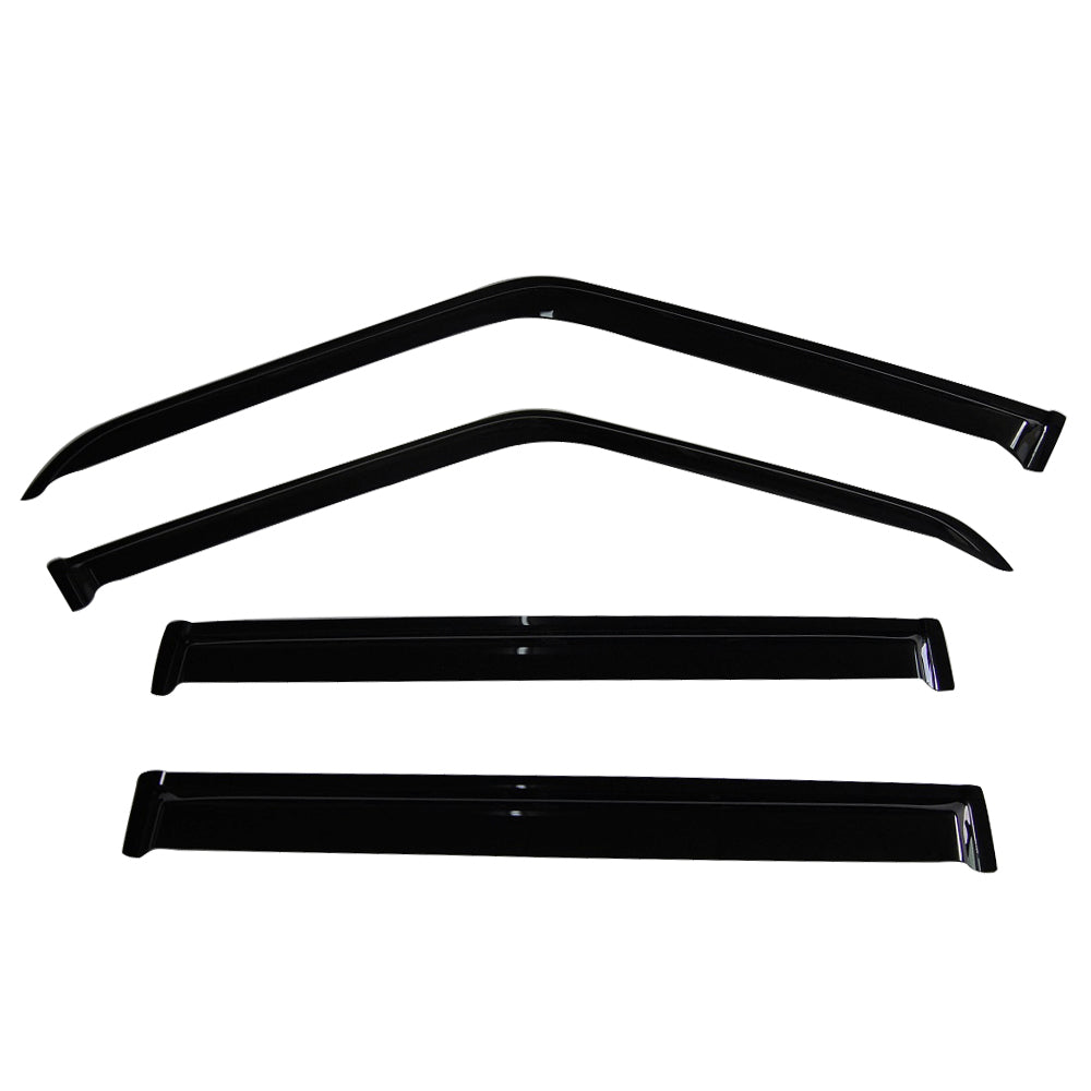 IKON MOTORSPORTS Window Visor Compatible With 1984-2001 Jeep Cherokee, Slim Style Acrylic Smoke Tinted & Semi-Transparent