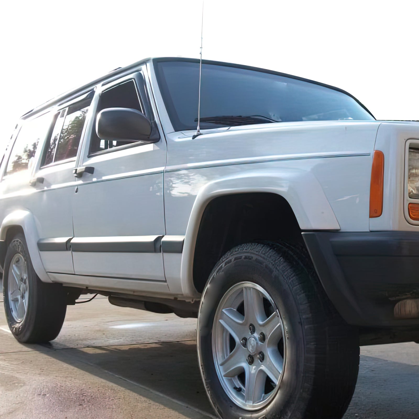 IKON MOTORSPORTS Window Visor Compatible With 1984 2001 Jeep Cherokee Slim Style Acrylic Smoke Tinted Semi Transparent Ikon Motorsports