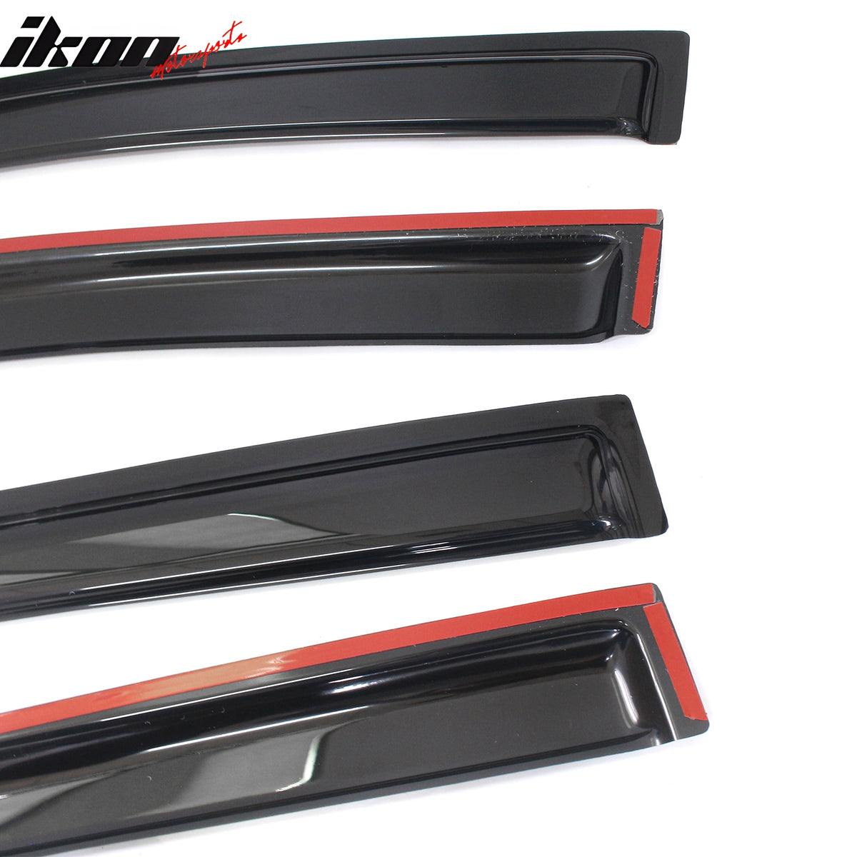 Fit 07-17 Jeep Compass Acrylic 4PC Window Visor Sun Guard Rain Deflector Tape-On