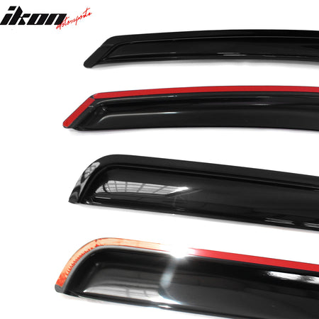 Fits 99-04 Jeep Grand Cherokee 4PC Acrylic Window Visors Rain Guard Vent Tape-On