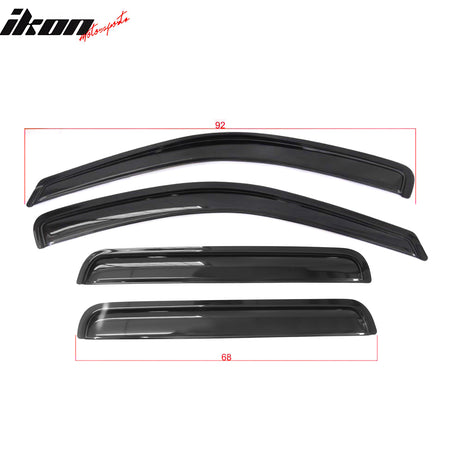 Fits 99-04 Jeep Grand Cherokee 4PC Acrylic Window Visors Rain Guard Vent Tape-On