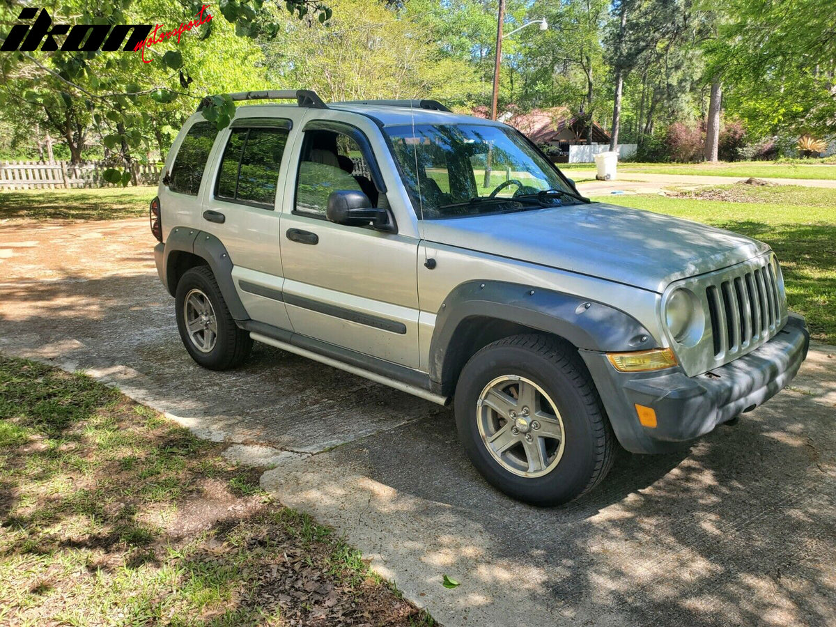 Fits 02-07 Jeep Liberty KJ 4PCS Window Visors Rain Sun Guard Deflectors Tape-On