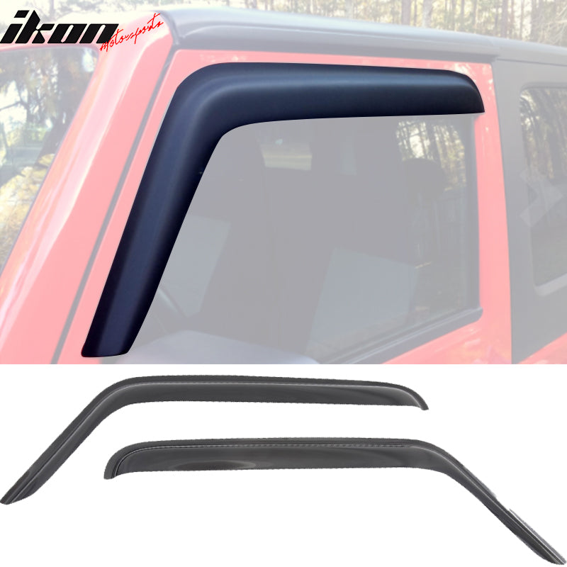 2007-2018 Jeep Wrangler Slim Style Smoke Tinted Visor Windows Acrylic