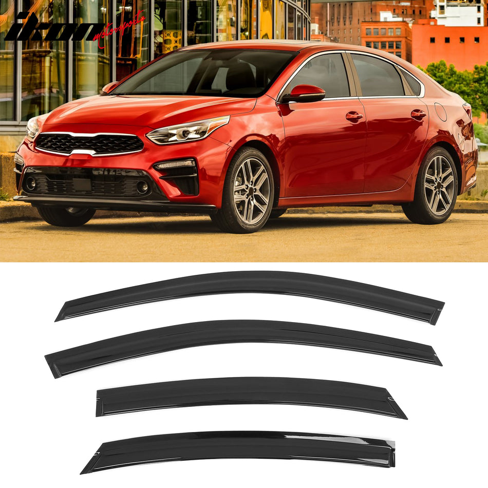 2019-2024 Kia Forte 4PCS Tape on Window Visors Vent Rain Sun Guards