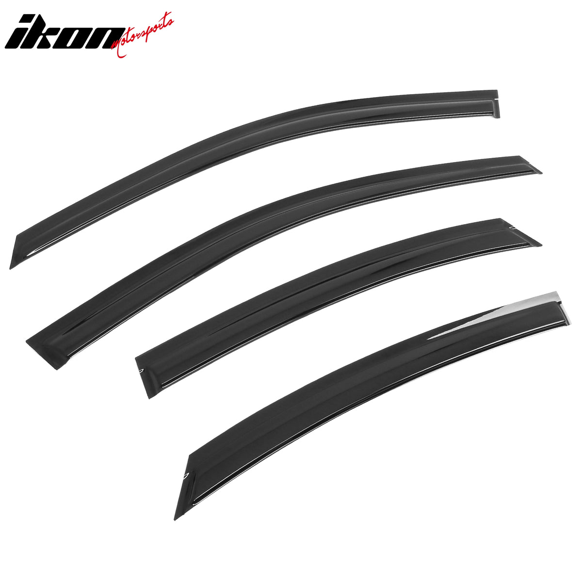 IKON MOTORSPORTS Tape on Window Visors Compatible with 2019-2024 Kia Forte Acrylic Smoke/Tinted Rain Guards, Side Window Wind Deflectors 4PCS