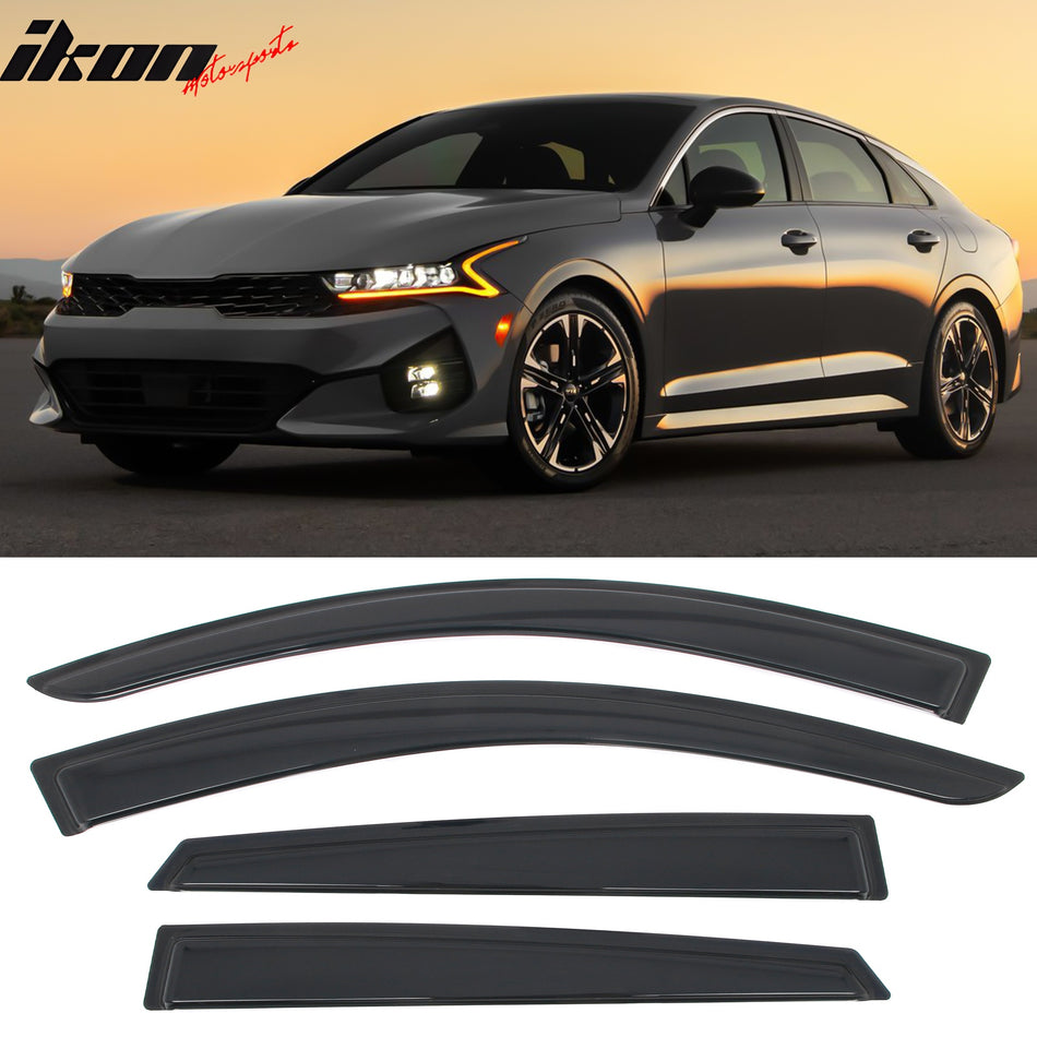 2021-2025 Kia K5 4PCS Tape on Window Visors Vent Rain Sun Wind Guards