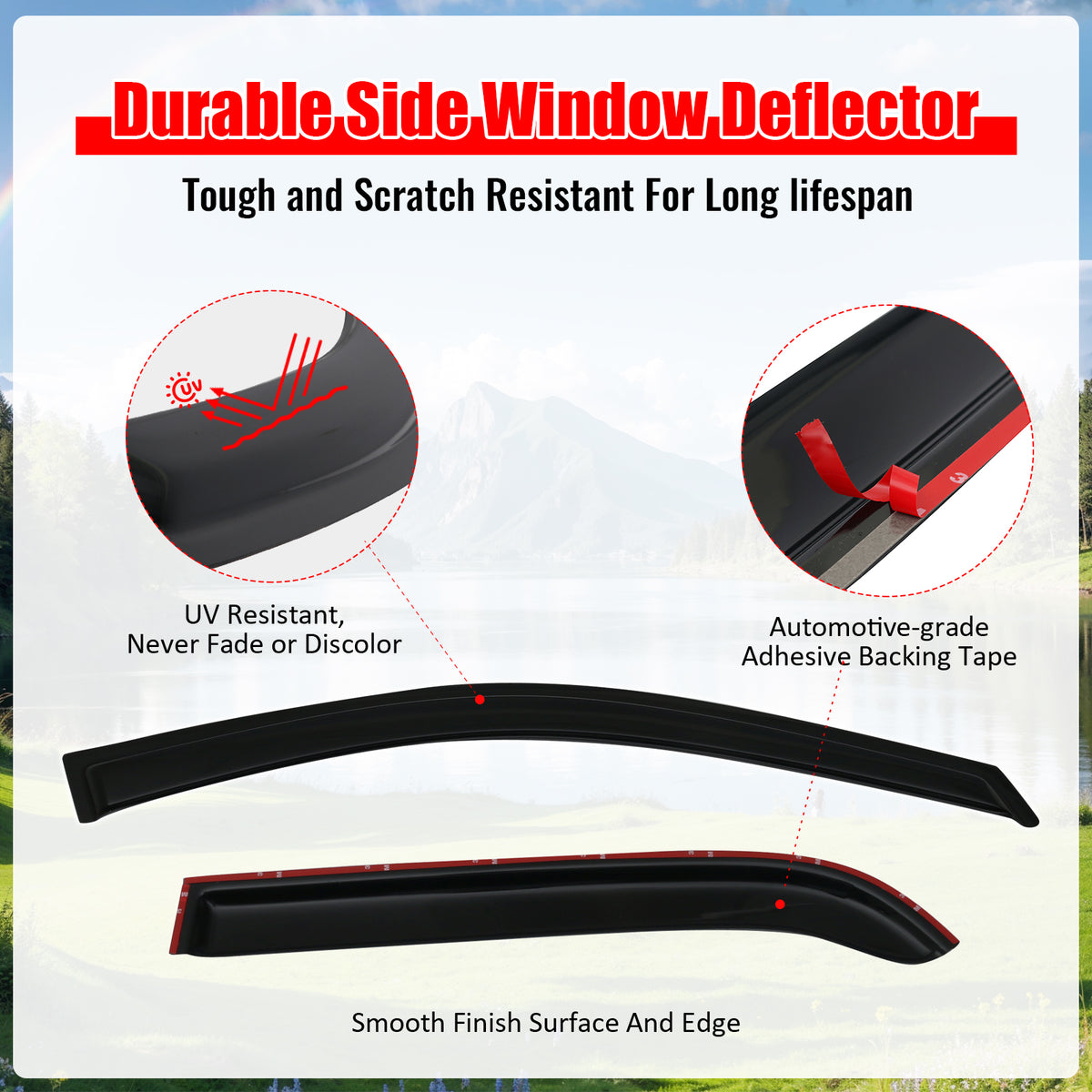 Fits 05-10 Kia Sportage Window Visors Acrylic Sun Shade Rain Guard 4PC Set