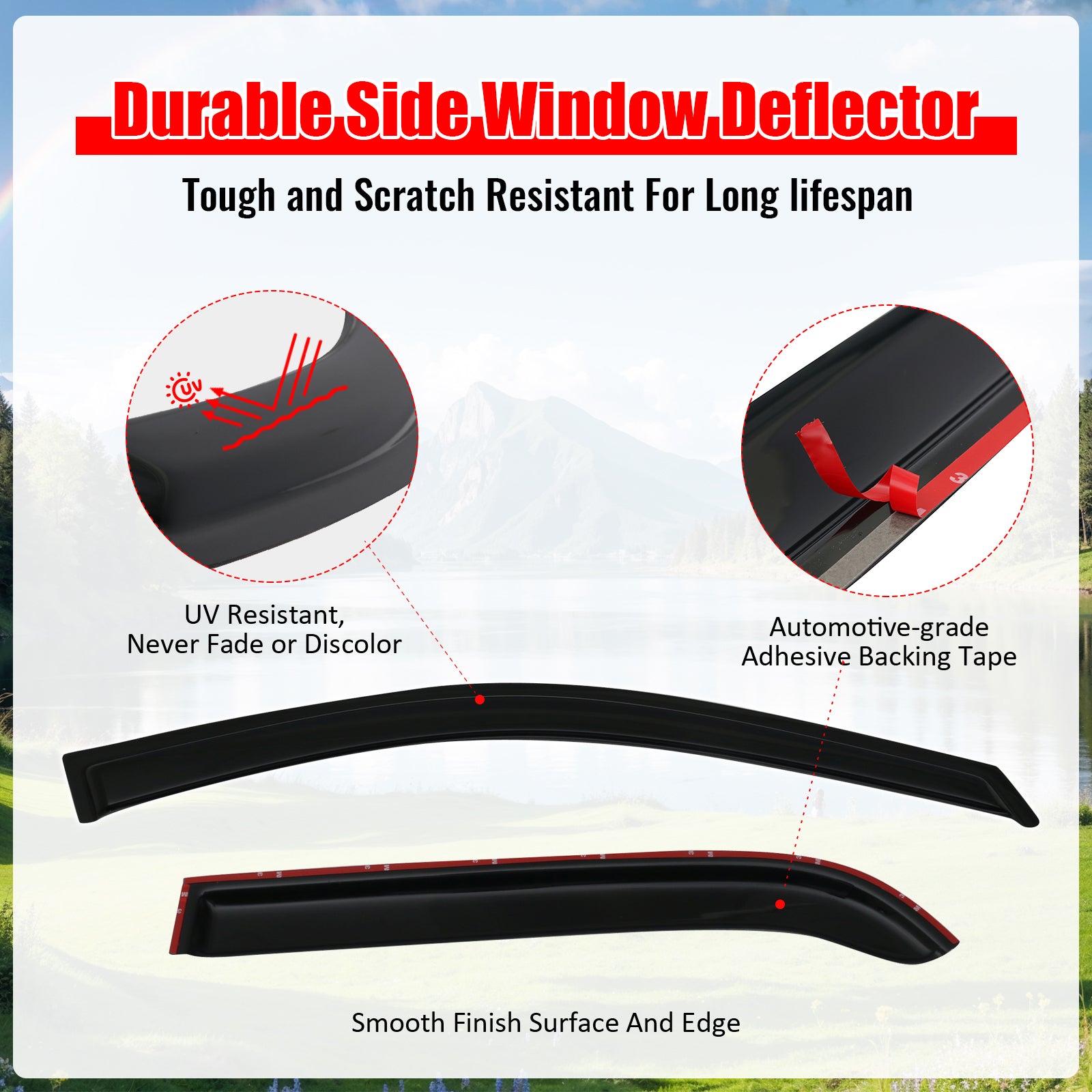 Fits 05-10 Kia Sportage Window Visors Acrylic Sun Shade Rain Guard 4PC Set