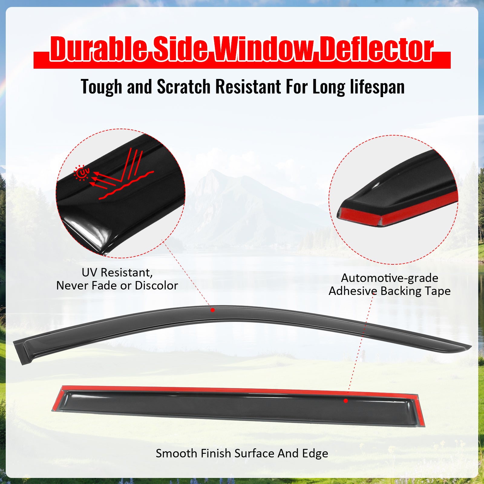 Fits 24-25 Lexus TX350 Toyota Grand Highlander Window Visors Deflectors Tape-On