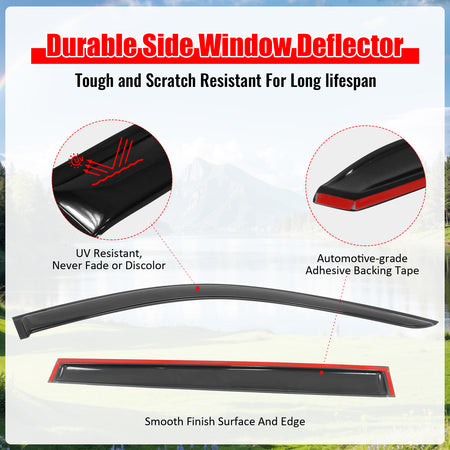 Fits 24-25 Lexus TX350 Toyota Grand Highlander Window Visors Deflectors Tape-On